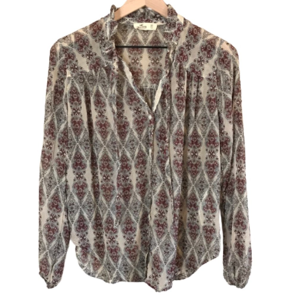 Hollister Bohemian Button Up Blouse
